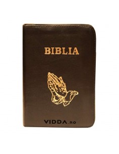 Biblia - Format mic - Maro inchis - In piele cu fermoar