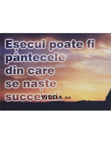 Esecul poate fi pantecele din care se naste succesul.