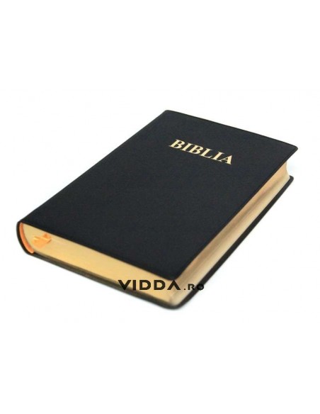 Biblia de lux - Format mic - Margini aurii - Neagra - Coperta flexibila