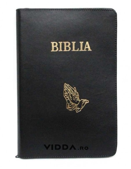 Biblia - Format foarte mare - In piele cu fermoar - Maini in rugaciune