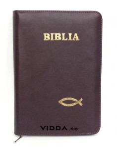 Biblia - Format mediu - Mov - In piele cu fermoar - Peste auriu 2