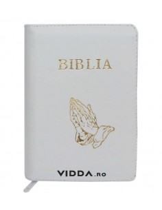 Biblia - Format mic - Alba - In piele cu fermoar - Maini in rugaciune 2