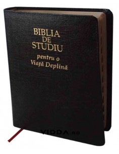Biblia de studiu pentru o viata deplina cu explicatii - Margini aurii - Index de cautare - Piele - Neagra