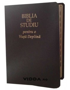 Biblia de studiu pentru o viata deplina cu explicatii - Margini aurii - Index de cautare - Piele - Bleumarin