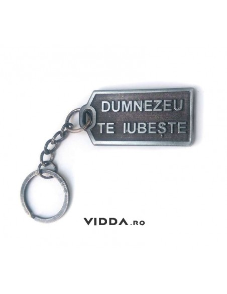 Breloc metal - Dumnezeu te iubeste (fata)