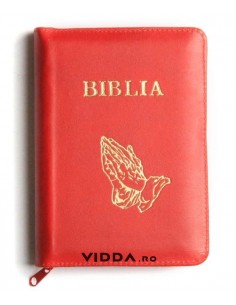 Biblia - Format mic - Rosie - In piele cu fermoar - Maini in rugaciune