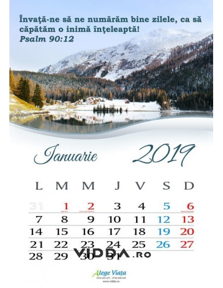 Calendar crestin 2019