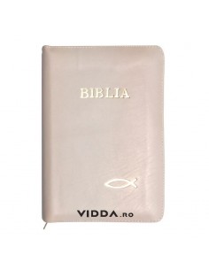 Biblia - Format mediu - Rosie - In piele cu fermoar - Peste auriu 2