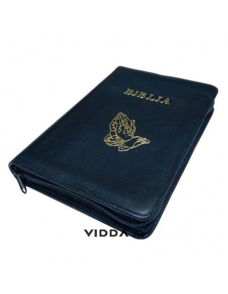 Biblia - Format mediu - Roz - In piele cu fermoar - Maini in rugaciune