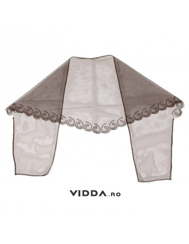 Esarfa tulle maro inchis