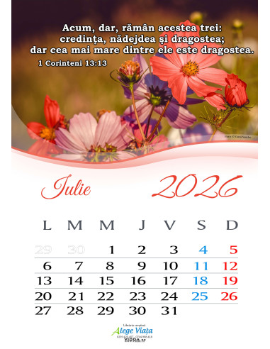 Calendar crestin 2026